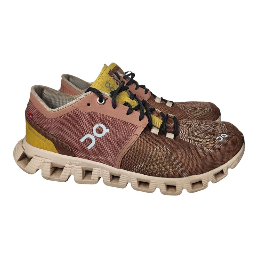 On Cloud X Running Shoes Womens 8.5 Mocha Pink Athletic Gym Sneakers